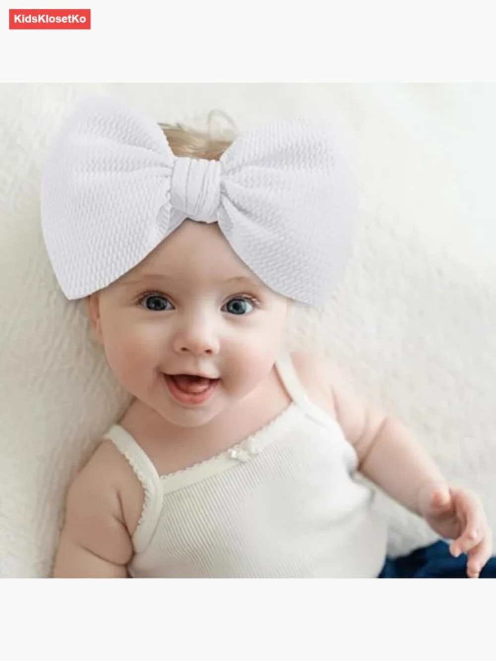 Big Bows Hairband for Baby Girls 2 Pack Soft Stretchy Headbands